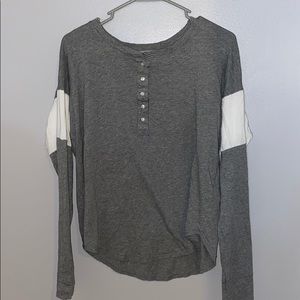 Gray and white long sleeve shirt from Hollister